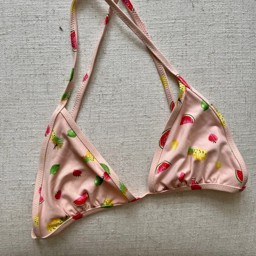 J Crew Fruit Pattern Strapy Halter Bikini Top